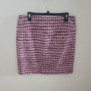 Tahari ASL Pink Plaid Mini Skirt
